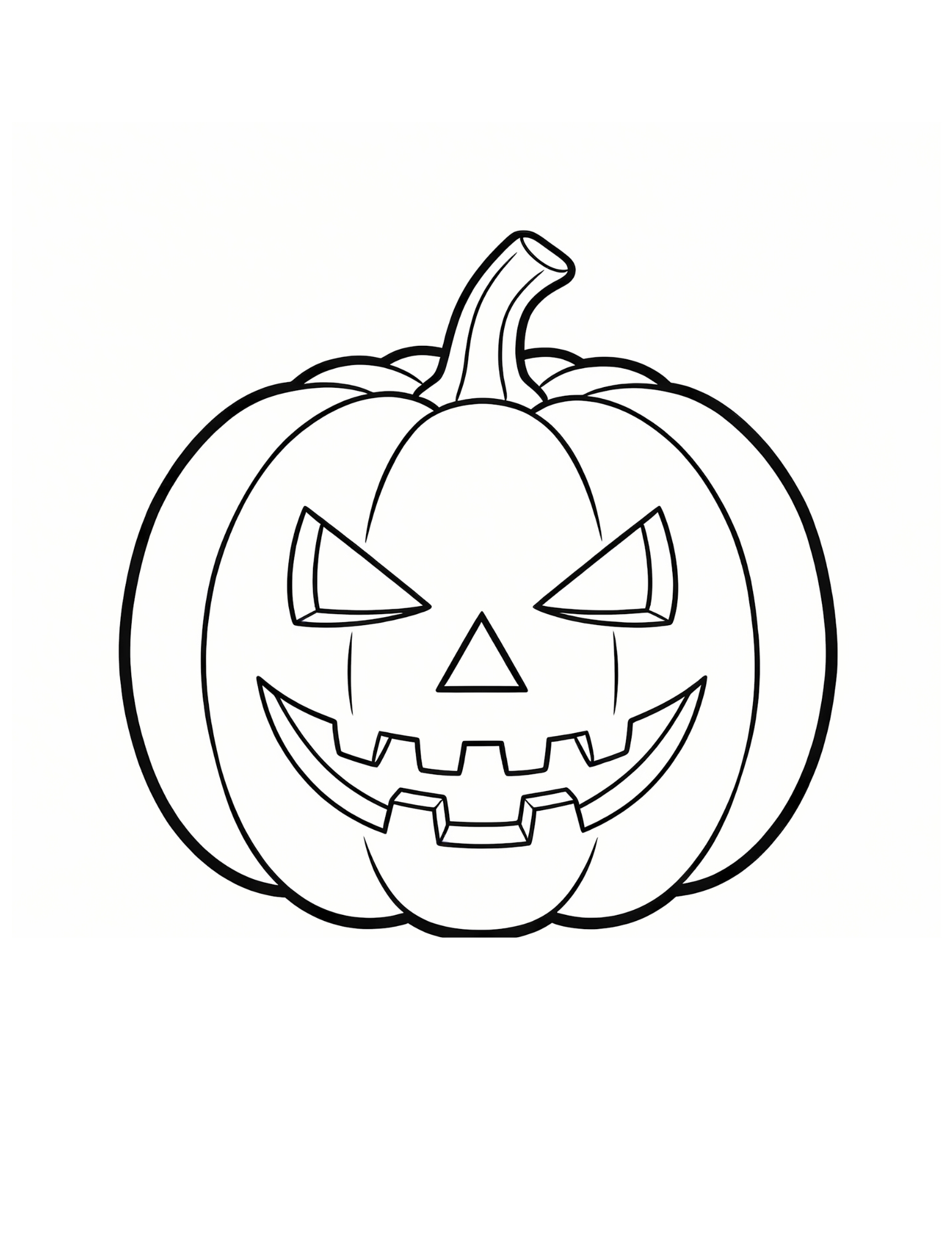 Jack-O-Lantern Pumpkin Halloween - Black and White Coloring Page